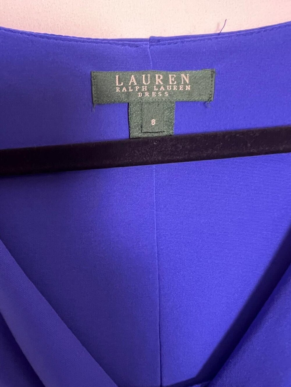 Lauren Ralph Lauren Dress Blue Polyester Size 8 - Picture 3 of 9